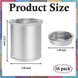 Esamploe - Paquete de 16 latas de pintura de metal vacías con tapas (tamaño de 1/4 pinta), recipientes de pintura de retoque de capacidad de 1/2 tazas, recipientes de almacenamiento de pintura para