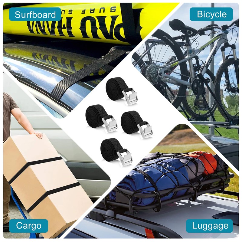 Romon Lashing Straps 4 m, Pack of 4 Lashing Straps