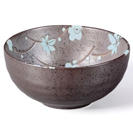 Matcha Bowl / Matcha Tea Bowl 250 ml Anthracite/Blue, Flower Design, Speckled, Original Aricola®