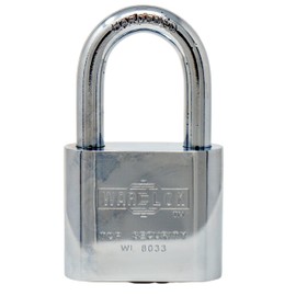WAR-LOK Heavy Duty Padlock Chrome Plated, Weatherproof Brass, 2-1/20 Inch, Outdoor Lock with Key