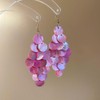 Missgrace Women Summer Pink Blue Earrings Dangling Sparkly Dangle Long