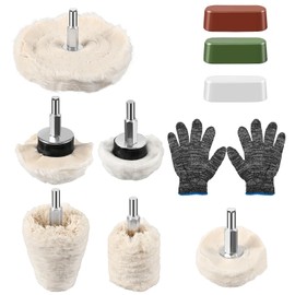 Xomzema 6PCS Drill Buffing Wheels with 3PCS Polish Compound, Wheel Polishing for Drill, Buffing Pad Polishing Wheel Tool Kits for Metal, Stainless Steel, Jewelry, Wood, Plastic, Ceramic, Glass and etc