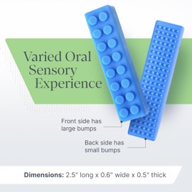 ARK Brick Stick, Chew Necklaces for Sensory Kids and Adults, Oral and Hand Fidget for Autism, ADHD, SPD, Anxiety, Medical-Grade 2-Textured Chew Necklace, XT, Medium Firm, Teal