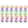 Rainbow Peace Symbol Sign Tattoos, 60's Hippie Party Favors