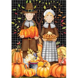 Pilgrims Thanksgiving House Flag 40" x 28" Briarwood Lane