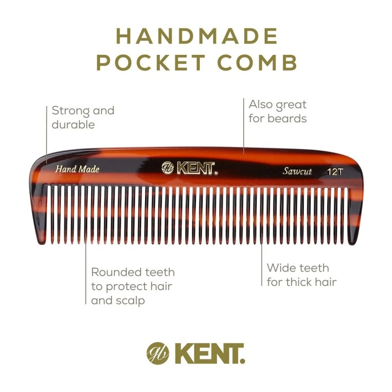 Kent 5.7" Handmade Wide Tooth Detangling Comb - Yellow Tokyo