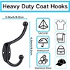 GlazieVault Black Coat Hooks for Wall - Stainless Steel Coat