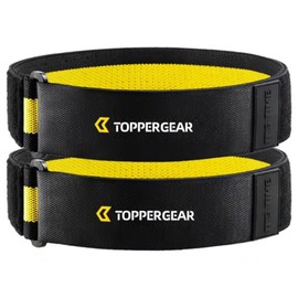 TOPPERGEAR Official Occlusion Training Bands Compression Bands for Blood Flow Restriction Training Arm Leg Set Adjustable Velcro Closure (Medium, Arm, Yellow)