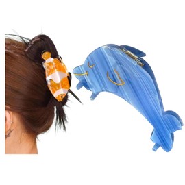 Fish Claw Marine Animals Hair Band Large Head Thick Clip Hair Grab Accessories Party Working (Dolphin)