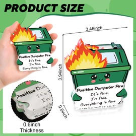 Nosiny Positive Acrylic Dumpster Fire Desk Decor Accessories Emotional Support Dumpster Fire Funny Office Sign Gift for Coworker Employee Xmas Gift for Men Women I'm Fine Everything Is Fine