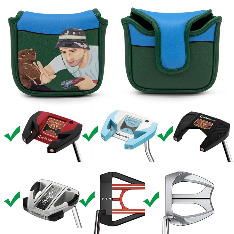Golf Headcover for Mallet Putter Funny Putter Cover Premium PU