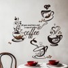 GOMAKERER 2 Sheets Kitchen Wall Decals, 2 Sizes Coffee Cup