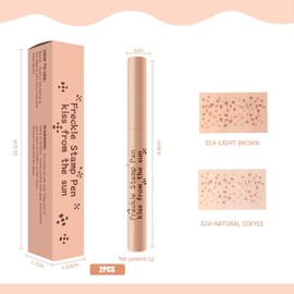 2 Stück Freckles Pen, Sommersprossen Stift, Natürlich Realistischer Effekt, Schnell Trocknend, Wasserdicht, Leicht Entfernbar, Geeignet für Tägliche Kleidung und Besondere Anlässe