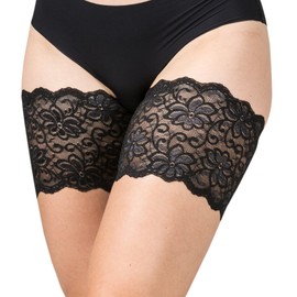 Bandelettes Sexy Anti-Chafing, Elastic Thigh Bands, Prevent Friction - Black Dolce