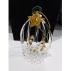 Autom Spun Glass Nativity Ornament with Gold Glitter Accents, 2"