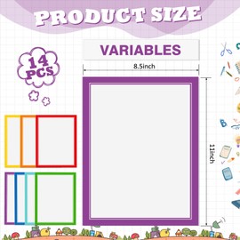 14 Sheets Self Adhesive Presentation Science Subtitles 2 Sheets Edge Self Adhesive Paper Poster Board Letters Presentation Paper Science Fair Board Supplies for School Office Supplies (Rainbow Color)