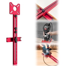 4in 1 Router Milling Groove Bracket, Aluminum Alloy Router Circle Cutting Jig, Multifunctional Cabinet Hardware Jig and Router Guide, Adjustable Router Jig Tool for Woodworking