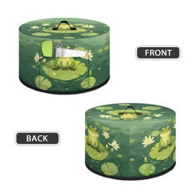 Luarisgur Green Dust Covers for Kitchen Appliances Frog Lotus Leaf Crock Pot Cover Slow Cooker Dust Cover Dustproof Kitchen Decor Assecories Protective Covers Washable Small Appliance Covers