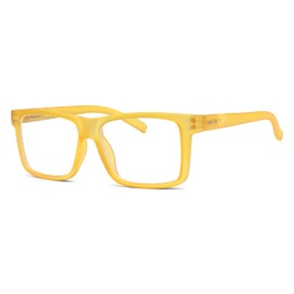 Eyekepper Oversized Reading Glasses Square Large Frame Readers for Men and Women - Yellow +1.00