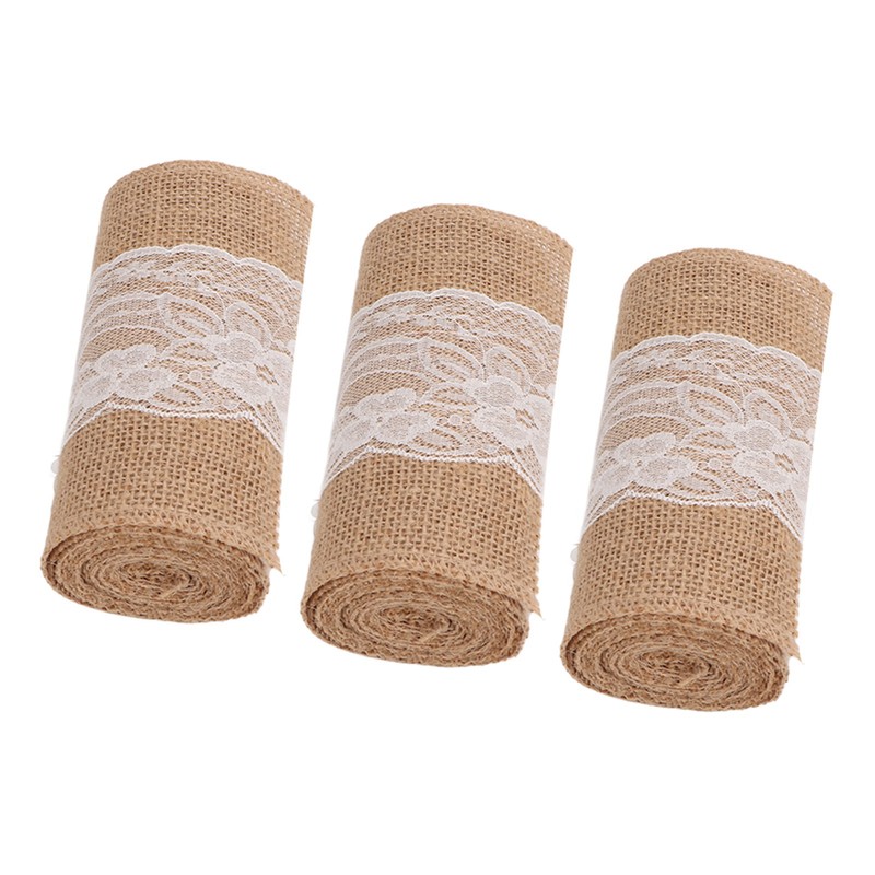 3 Rolls Jute Lace Ribbon Simple Elegant Jute Lace Ribbon