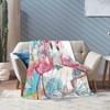 Pink Flamingo Throw Blanket Cozy Plush Flamingos Flannel Fleece Ultra