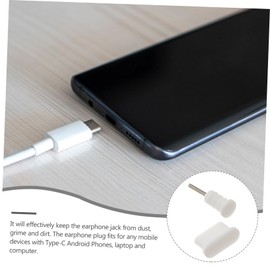 Outanaya 30pairs Dust Plugs Type-c Headphone Jack Covers Easy Install Compatible Devices Protects Against Dirt Grime Splash and Lint White Color
