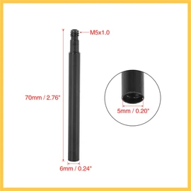 BULLSPANN 2pcs 70mm Aluminum Alloy Bicycle French Valve Extender Extension Black