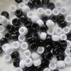 100 x Pony Beads 9mm x 6mm Black and White