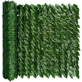 iCover Artificial Ivy Privacy Fence Screen, 39x118in Strengthened Joint Prevent Leaves Falling Off, Faux Hedge Panels Greenery Vines, Decorative Fence for Outdoor, Garden