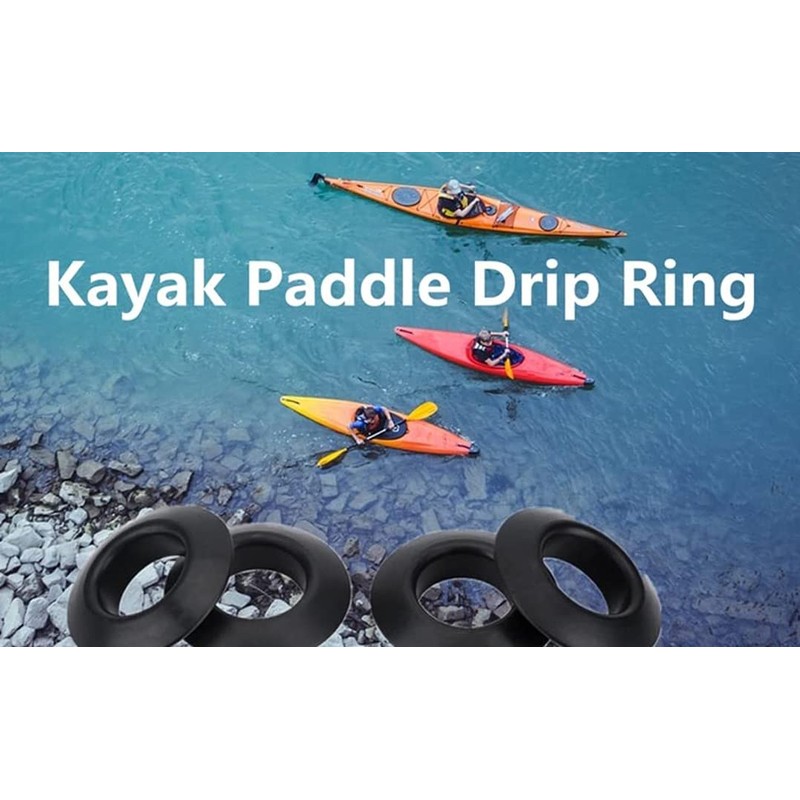 Lorsum 4Pcs Kayak Paddle Drip Rings, Rubber Canoe Paddle Drip
