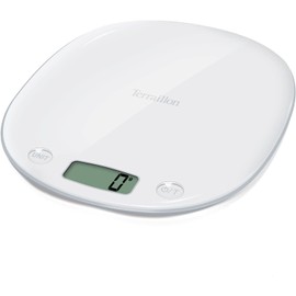 TERRAILLON Electronic Kitchen Scales - Tare Liquid Conversion, Integrated Handle, Weighing Range 5kg, Accuracy 1g - Model 'Macaron Inox' Meringe