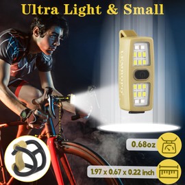 Lembopo Small Rechargeable EDC Flashlight, Clip on Running Lights Gift for Runners, Safety Bike Lights for Dog Walking at Night, Hands Free Running Accessories Gear for Women Men (2, Beige)