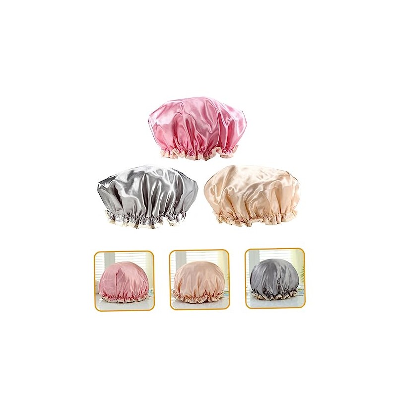 3piezas Gorro Ducha Reutilizable Mujer Ligero Baño Maquillaje Spa