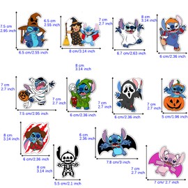 GTOTd Cartoon Fridge Magnet (12 Packs) Cute Monster Gifts Merch Decorations Bumper Decal Metal Flexible Vinyl Magnetic Decor Teens