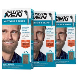 Just For Men Brush-In Color Gel Mustache-Beard & Sideburns Light Brown # M-25 for Men 1 Application