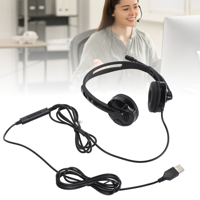 Telephone Headset Professional Noise Reduction Microphone Mute Office Phone Headset