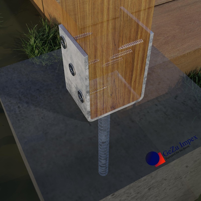 GeZu Impex® U-Post Support 101 mm U-Shape with Stone Pin