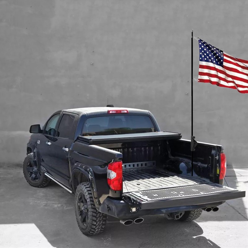 Truck Bed Rail Flag Pole Holder Mounting System Compatible with