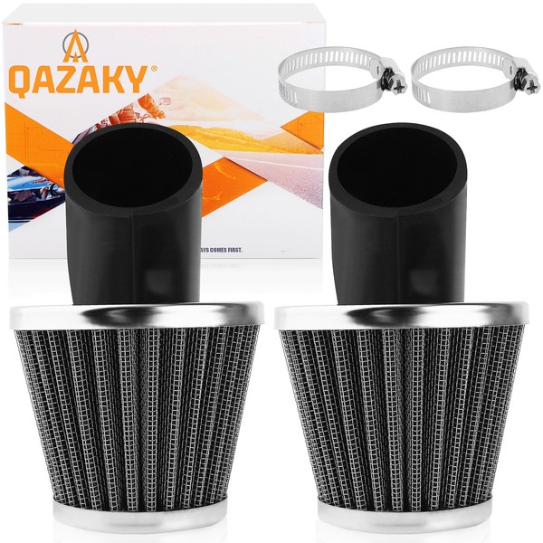 QAZAKY 2個 38mm 39mm 40mm 1.5インチ エアフィルタークリーナー 45度角度付き 50cc 70cc