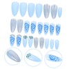 Housoutil 24pcs Rose Design Press Fake Nails for Women Cute