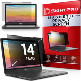 SightPro Magnetic Laptop Privacy Screen 14 Inch 16:10 - Removable Computer Privacy Filter Shield and Protector