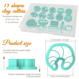 ORIGACH 17 Pcs Bread Shape Clay Cutters, Bread Polymer Clay Cutter for Earring Making Bakery Bread Clay Cutters for Jewelry Making