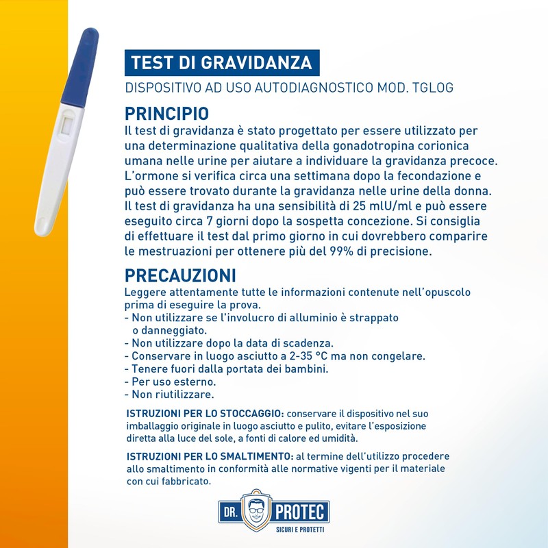 Dr Protec, Test di Gravidanza Rapido, 1 pezzo