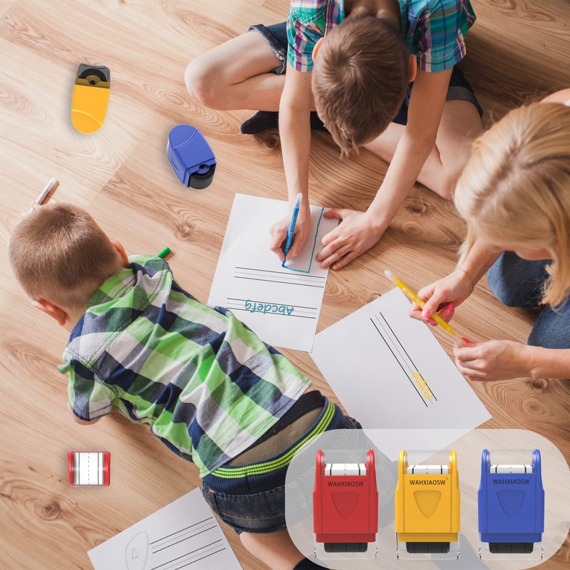Handwriting Lines Stamp Roller Self-Inking Line Rolling Stamps Handwriting Practice