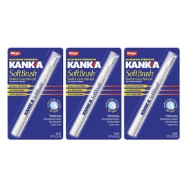Kank-A Soft Brush Tooth Mouth Pain Gel Maximum Strength, White, 0.21 Oz, Pack of 3