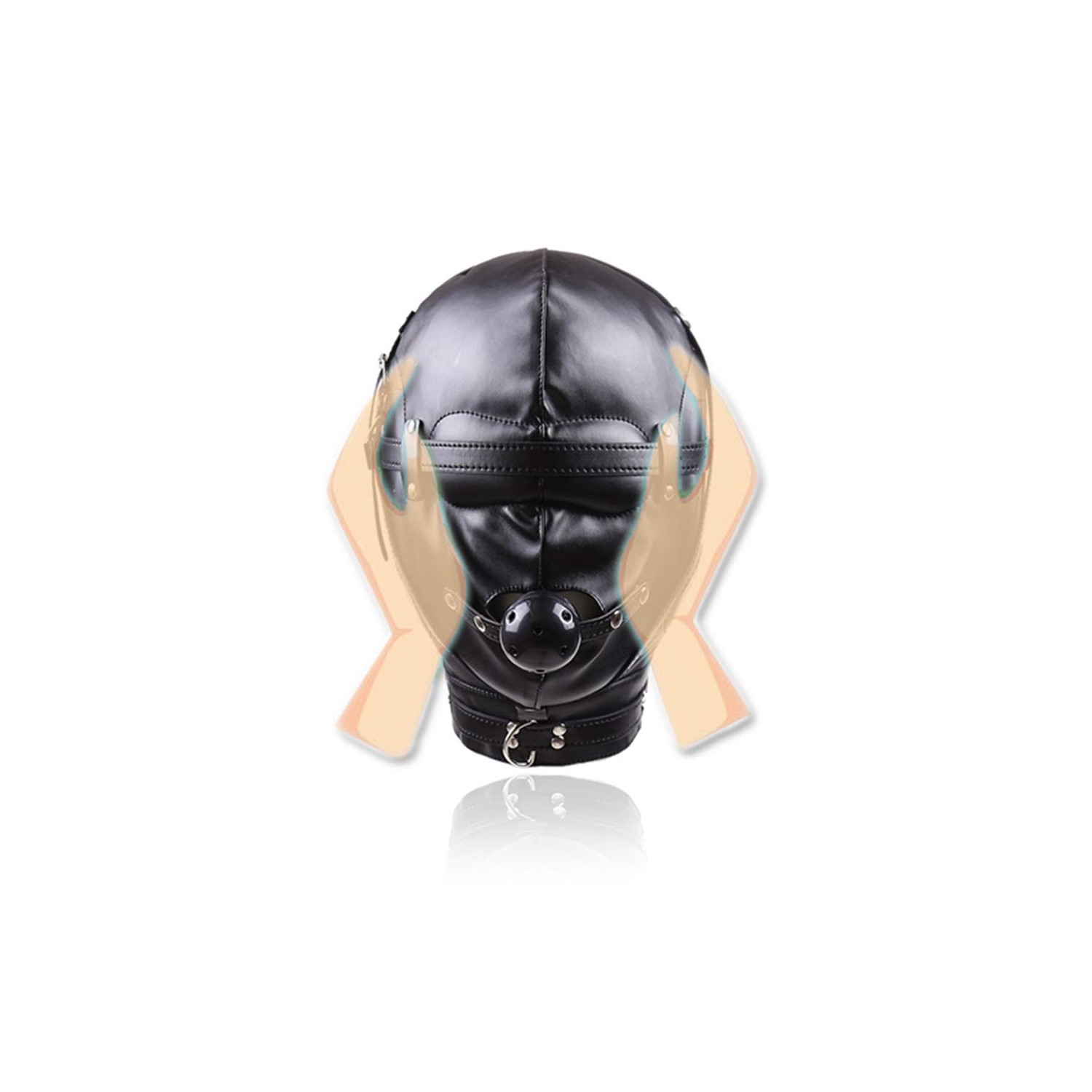 Copricapo elastico nero per il viso Blindfold C0splay Costume Hood