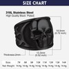 Bandmax Men's Skull Ring - Black Stainless Steel Flame Skull