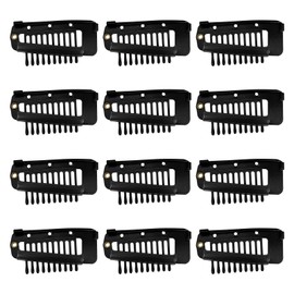 12pcs Secure Setting Clips 10-Teeth Snap-comb Hair Clips Clip with Safety Pins Wig Clips to Securing the Headscarf, for Girls, Women's Headscarf and Hijab