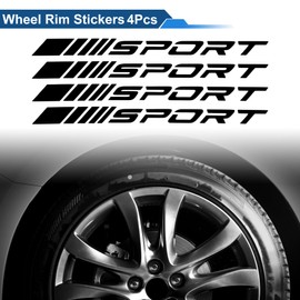 TUCKBOLD 4 Pcs Square Wheel Rim Decal Stripe Reflective Wheel Decals Stickers Black PET