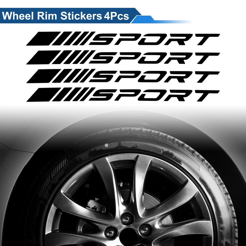 TUCKBOLD 4 Pcs Square Wheel Rim Decal Stripe Reflective Wheel